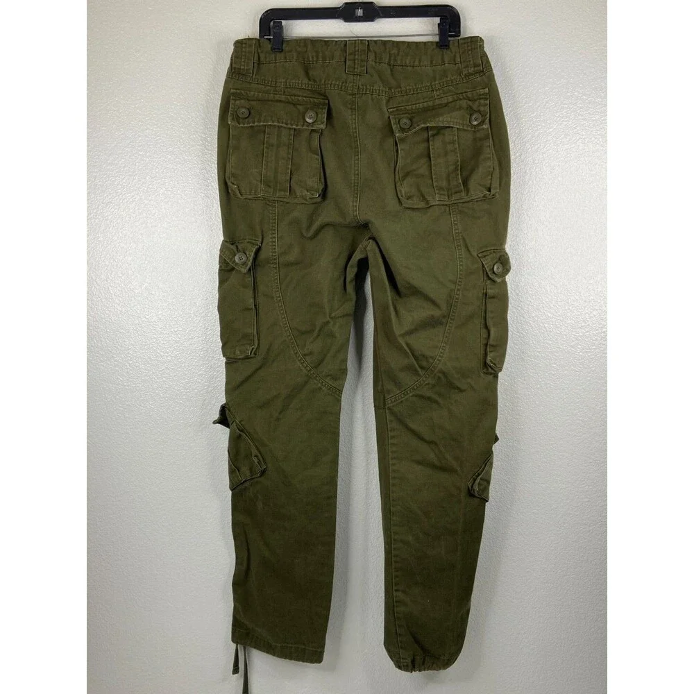 Matchstick Men 38 Military Cargo Pants Green Relaxed Outdoors Work Hiking